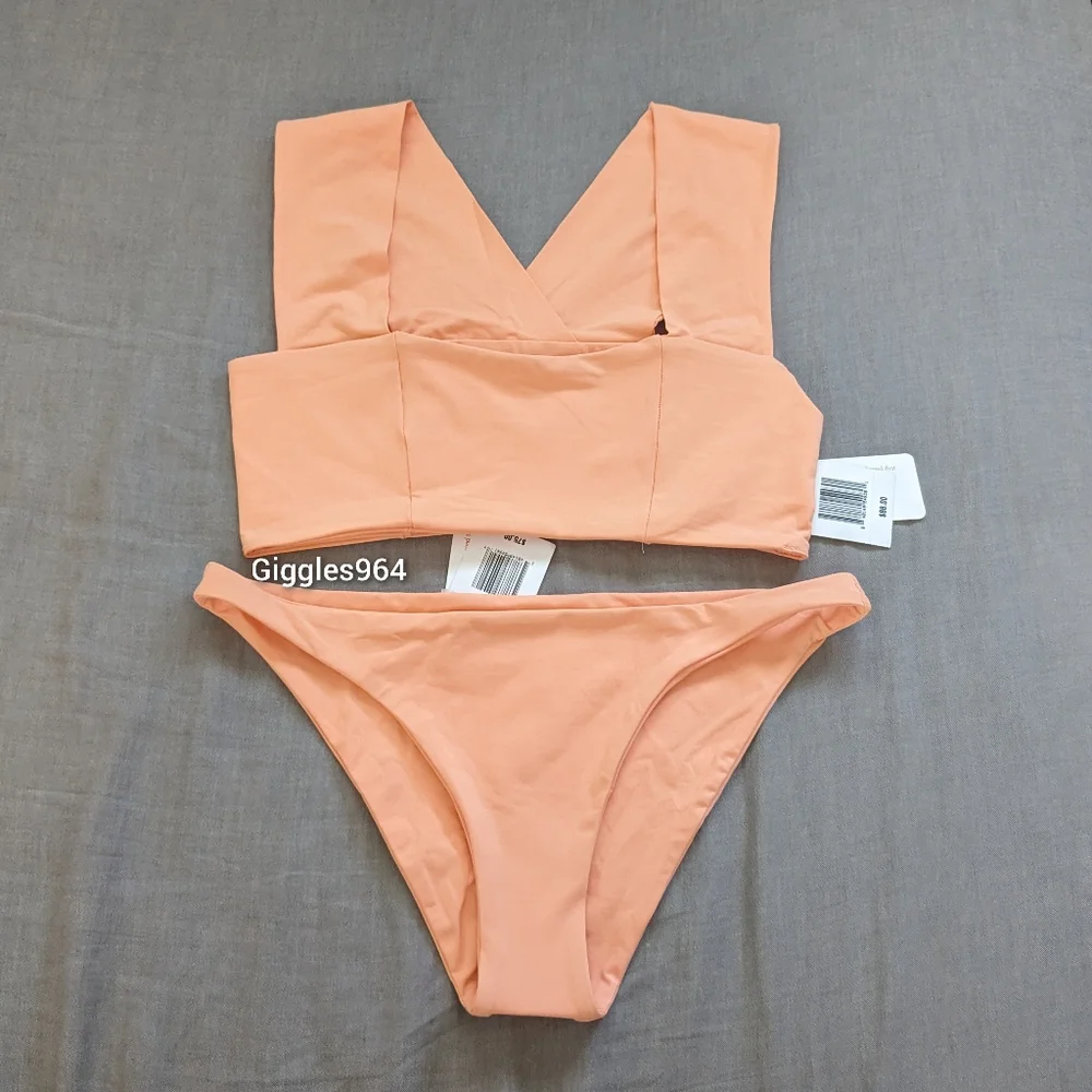 L*Space Parker Camacho Bikini Set Tangy Orange Salmon Pink